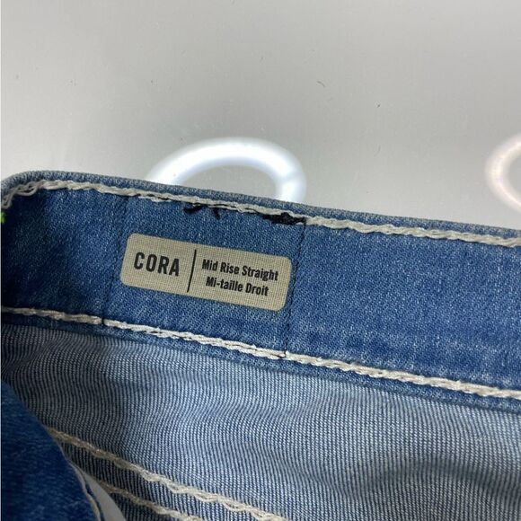 True Religion Cora Mid Rise Straight Denim Jeans Women Size 26 X 32 Neptune Blue - Picture 6 of 12